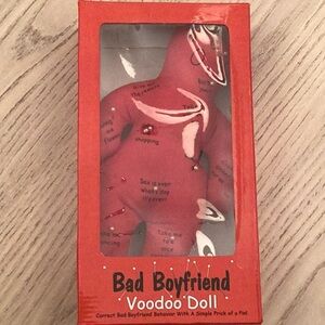 Bad Boyfriend Voodoo Doll with 25 desirable boyfriend qualities and 10 pearl